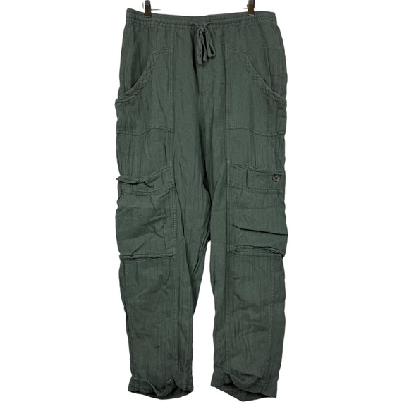 Free People Olive Green Straight Leg Pants - Picture 2 of 6